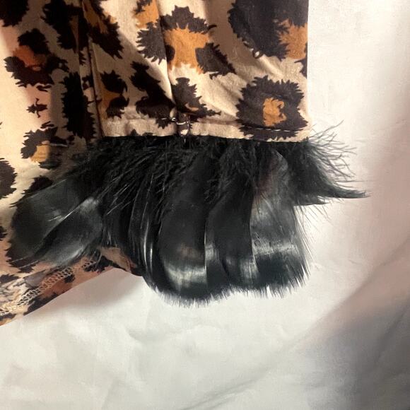 Simply Fabulous Romper Large Sleepwear romantic feathers animal print SOFTNWT - Picture 4 of 7